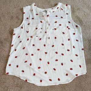 Loft Floral Button Up Tank Top